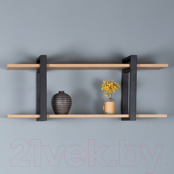 Изображение товара Полка Millwood Настенная 100x30x40 (дуб золотой Craft/металл черный)