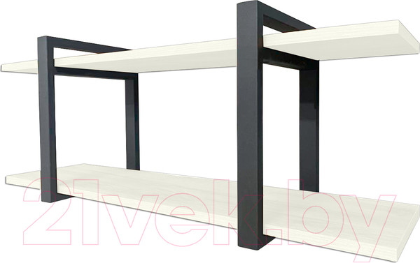 Изображение товара Полка Millwood Настенная 100x30x40 (белый/металл черный)