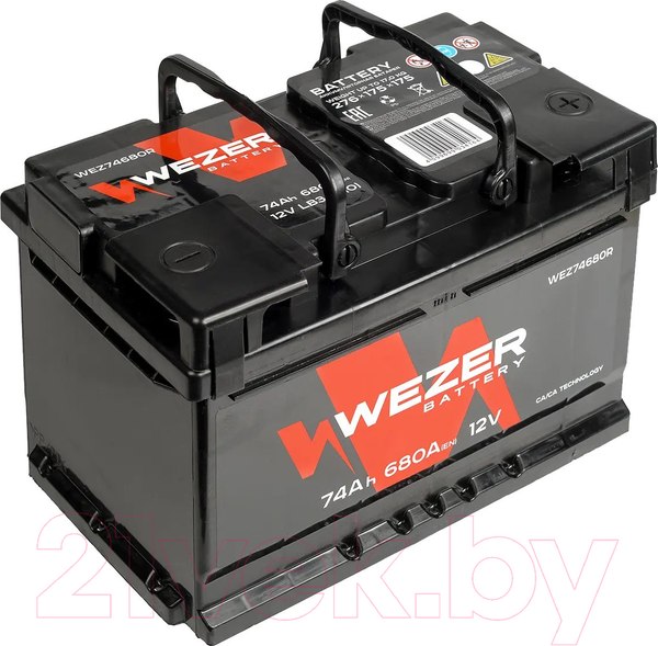 Изображение товара Автомобильный аккумулятор Wezer 680A R+ / WEZ74680R (74 А/ч)