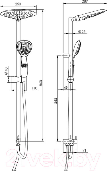 Изображение товара Душевая система Rubineta Aneta / 624134