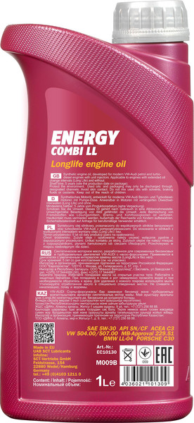 Изображение товара Моторное масло Mannol Energy Combi LL 5W30 SN/CF / MN7907-1 (1л)