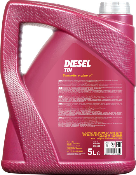 Изображение товара Моторное масло Mannol Diesel TDI 5W30 SN/CH-4 / MN7909-5 (5л)