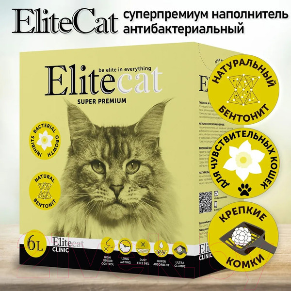 Изображение товара Наполнитель для туалета EliteCat Clinic 2411/EC (6л/5.142кг)