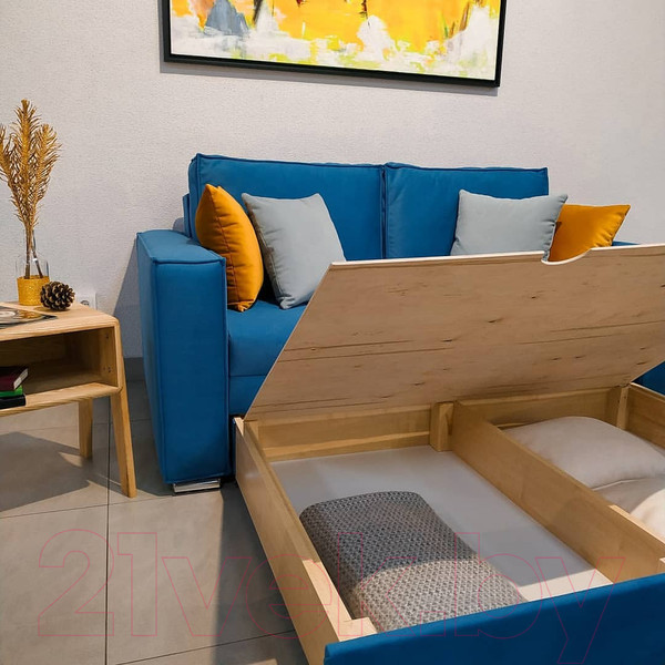 Изображение товара Диван Tiolly Норд 2.1 ДКН-096 (оникс 17 светло-синий)