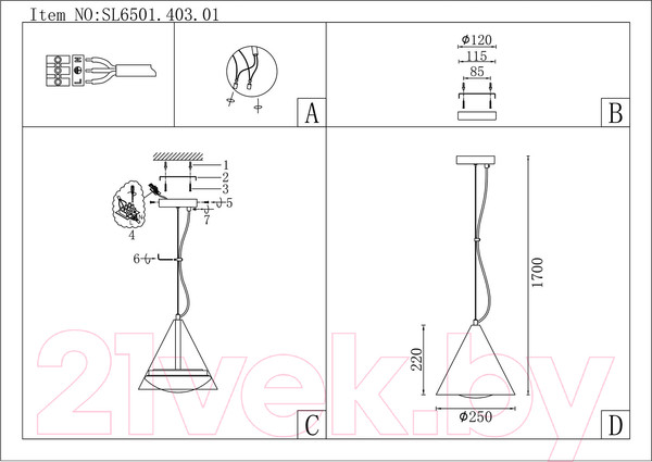 Изображение товара Потолочный светильник ST Luce SL6501.403.01