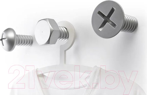 Изображение товара Набор крючков для одежды Qualy Screw / QL10064-SV (3шт, серый)
