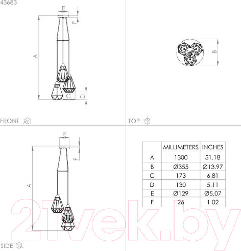 Изображение товара Потолочный светильник Eglo Tarbes 43683