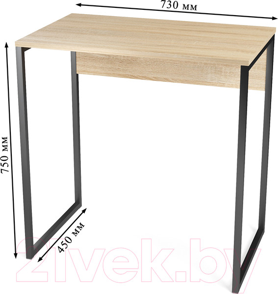 Изображение товара Письменный стол Soma СПМ-5 Metal (дуб сонома/черный)