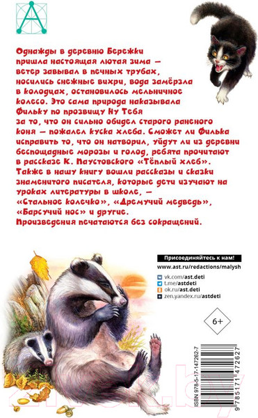 Изображение товара Книга АСТ Теплый хлеб. Сказки и рассказы (Паустовский К.)