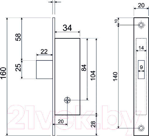 Изображение товара Замок врезной Vettore 71 CP (хром)