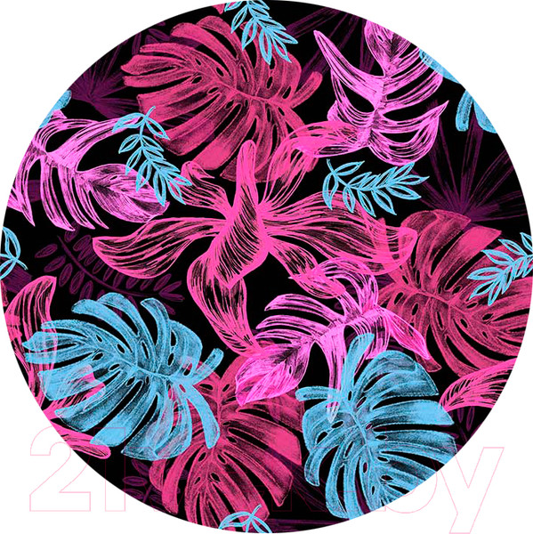 Изображение товара Картина на стекле Stamprint Монстеры AR008 круг (70x70)