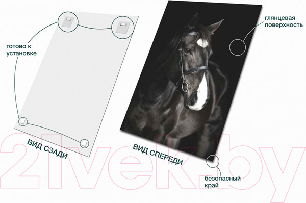 Изображение товара Картина на стекле Stamprint Лошадь AN006 (100x70)