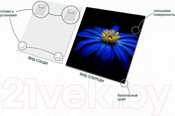 Изображение товара Картина на стекле Stamprint Синяя ромашка AR018 (50x50)