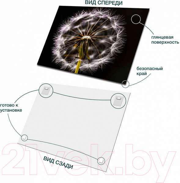 Изображение товара Картина на стекле Stamprint Одуванчик AR015 (70x100)