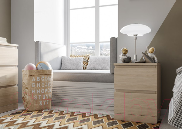 Изображение товара Прикроватная тумба Mio Tesoro Варма 2 (шпон дуб, беленый)