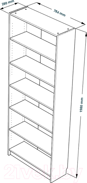 Изображение товара Стеллаж Mio Tesoro Варма 80 (шпон дуб, беленый)