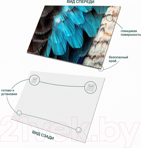 Изображение товара Картина на стекле Stamprint Небесные перья AR017 (80x120)