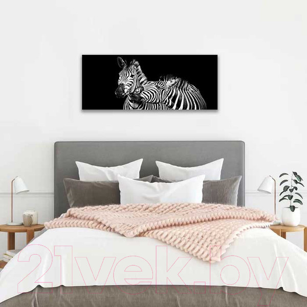 Изображение товара Картина на стекле Stamprint Две зебры AN013 (50x125)