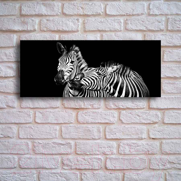 Изображение товара Картина на стекле Stamprint Две зебры AN013 (50x125)