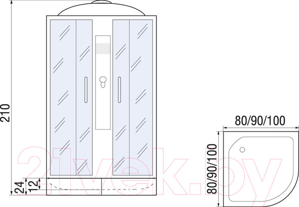 Изображение товара Душевая кабина RIVER Desna 90/24 ТН