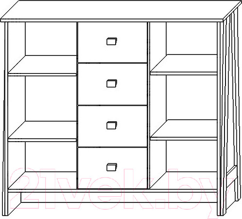 Изображение товара Тумба Мебель-КМК 2Д4Я Скандинавия 0905.25 (графит/дуб наварра)