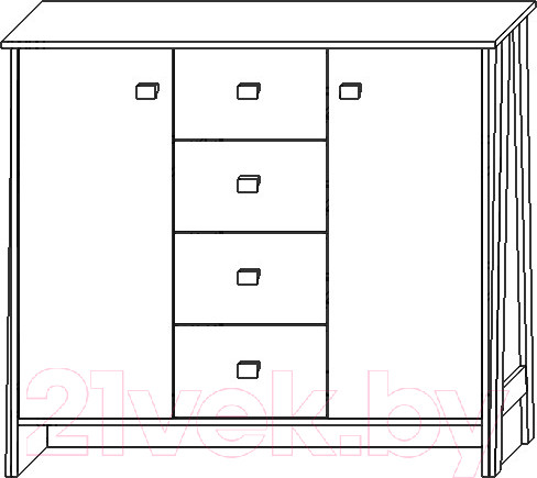 Изображение товара Тумба Мебель-КМК 2Д4Я Скандинавия 0905.25 (графит/дуб наварра)