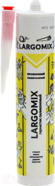 Изображение товара Герметик силиконовый Largomix Универсальный LRX012 (280мл, прозрачный)