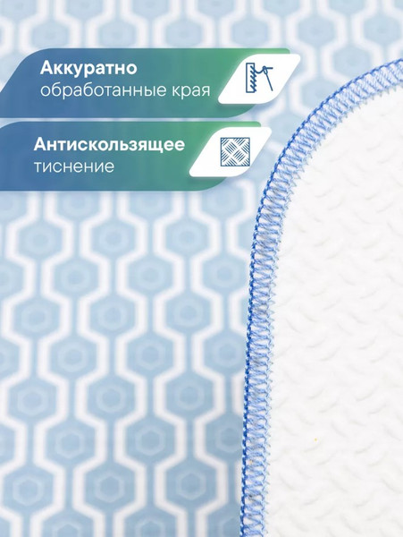 Изображение товара Коврик для ванной Вилина 7068 001 (50x85 противоскользящий, голубой)