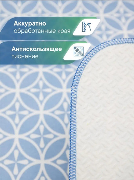 Изображение товара Коврик для ванной Вилина 7068 002 (50x85 противоскользящий, голубой)