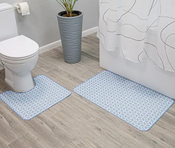 Изображение товара Коврик для ванной Вилина 7068 002 (50x85 противоскользящий, голубой)