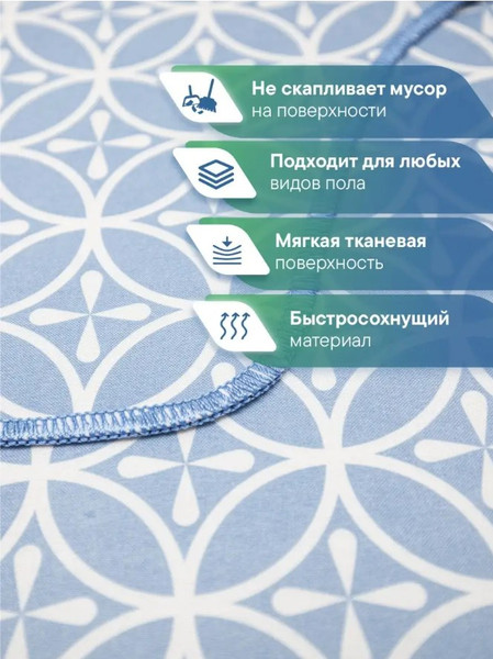 Изображение товара Коврик для ванной Вилина 7068 002 (50x85 противоскользящий, голубой)