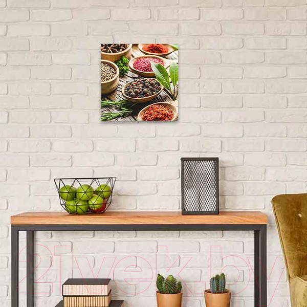 Изображение товара Картина на стекле Stamprint Cпеции в ложках 1 КТ013 (30x30)