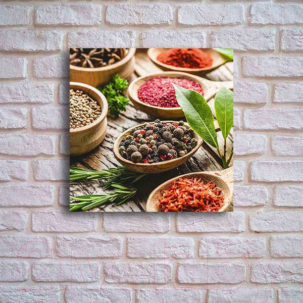 Изображение товара Картина на стекле Stamprint Cпеции в ложках 1 КТ013 (30x30)
