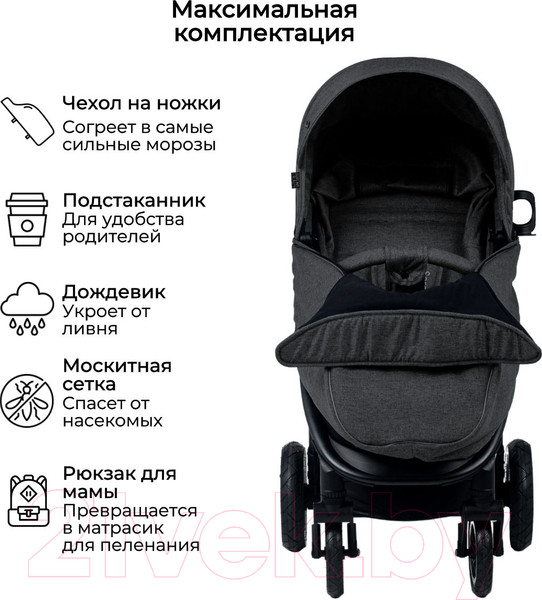 Изображение товара Детская прогулочная коляска Bubago Sorex / BG 107-3 (Dark Grey)
