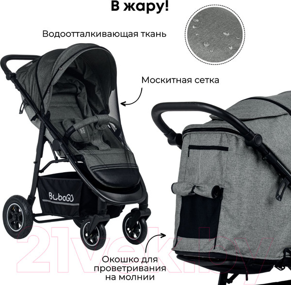 Изображение товара Детская прогулочная коляска Bubago Sorex / BG 107-4 (Grey)