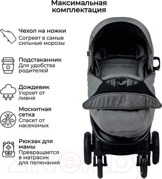 Изображение товара Детская прогулочная коляска Bubago Sorex / BG 107-4 (Grey)