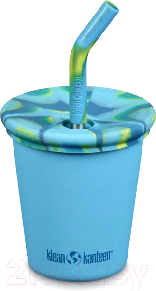 Изображение товара Многоразовый стакан Klean Kanteen Kid Cup Straw Lid Hawaiian Ocean 1010148 (296мл)