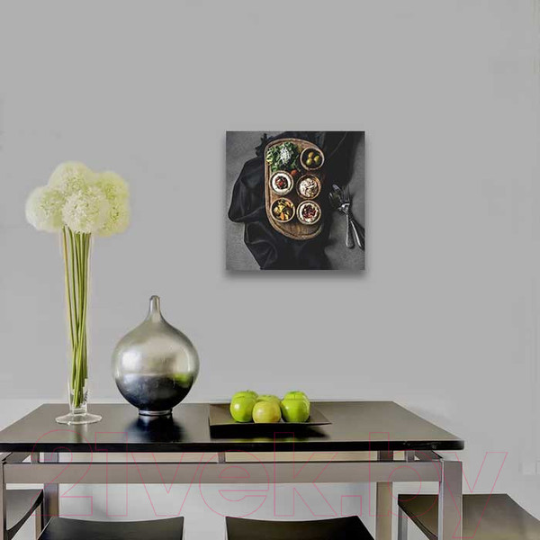 Изображение товара Картина на стекле Stamprint Еда в тарелках КТ036 (50x50)