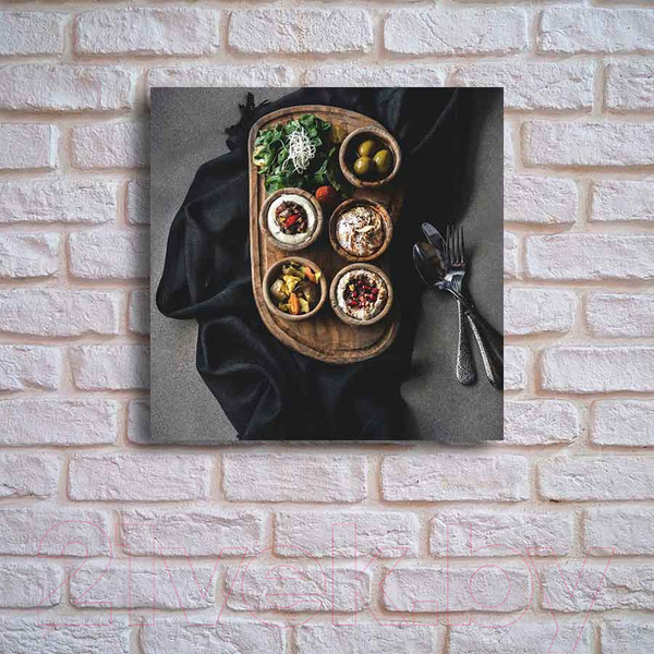 Изображение товара Картина на стекле Stamprint Еда в тарелках КТ036 (50x50)