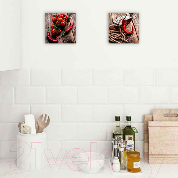 Изображение товара Картина на стекле Stamprint Перец с черри 2 КТ034 (20x20)