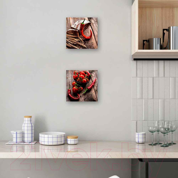 Изображение товара Картина на стекле Stamprint Перец с черри 1 КТ035 (20x20)