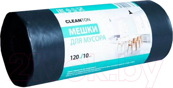 Изображение товара Пакеты для мусора Cleanton 120_50мкр (10шт, черный)