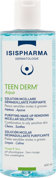 Изображение товара Мицеллярная вода ISISPHARMA Teen Derm Aqua Для комбинированной и жирной кожи (400мл)