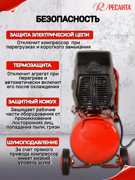 Изображение товара Воздушный компрессор Ресанта КП-24/260М (74/7/3)