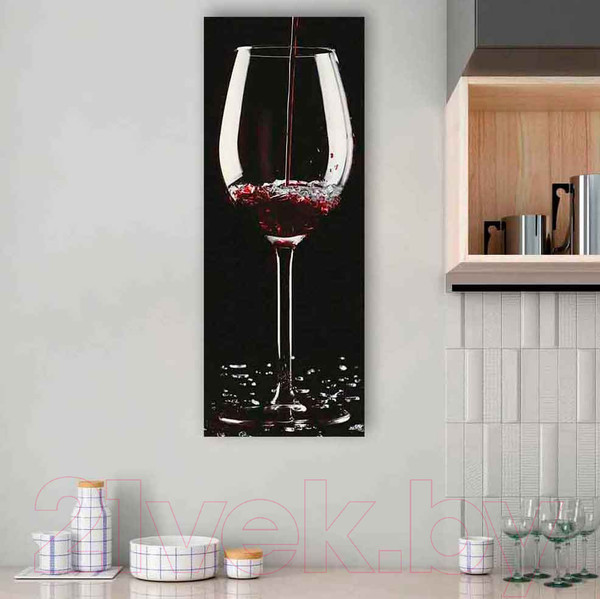 Изображение товара Картина на стекле Stamprint Бокал вина КТ050 (80x30)