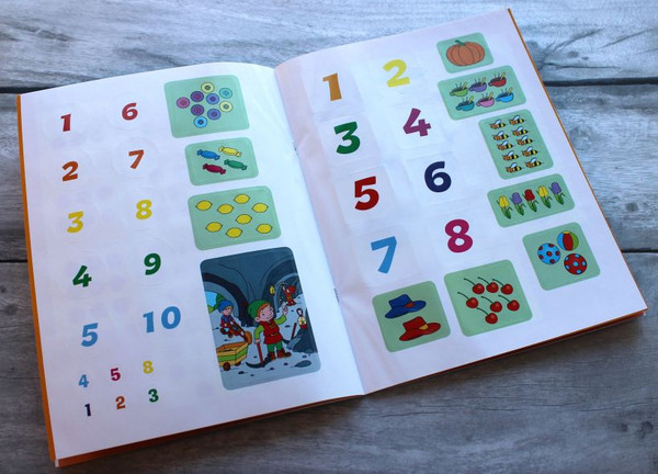 Изображение товара Развивающая книга Эксмо Цифры. С наклейками и разрезными карточками, мягкая обложка