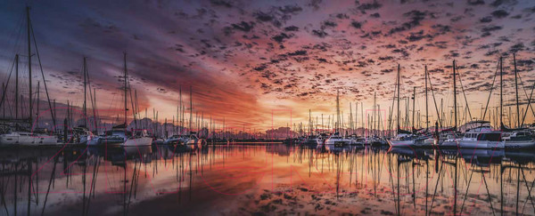 Изображение товара Картина на стекле Stamprint Закат над бухтой NT014 (50x125)