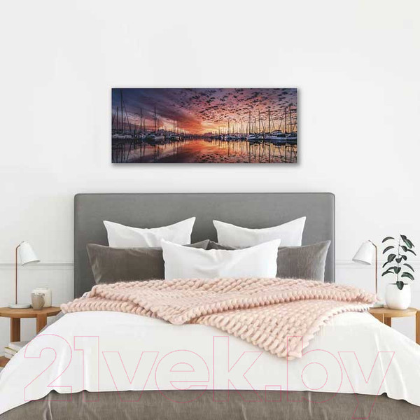 Изображение товара Картина на стекле Stamprint Закат над бухтой NT014 (50x125)