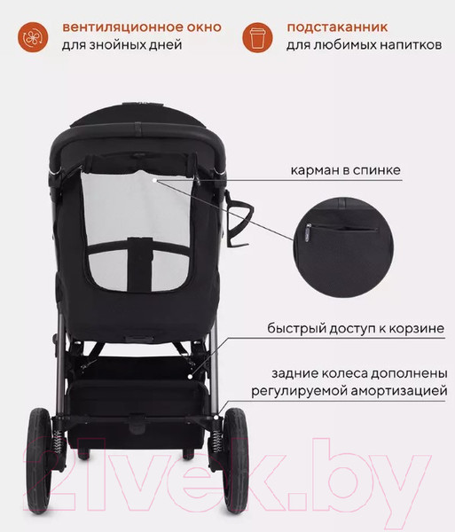 Изображение товара Детская прогулочная коляска Rant Caspia 2.0 / RA100 (Black)
