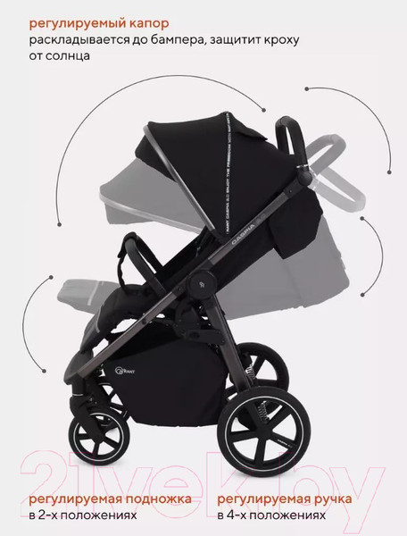 Изображение товара Детская прогулочная коляска Rant Caspia 2.0 / RA100 (Black)